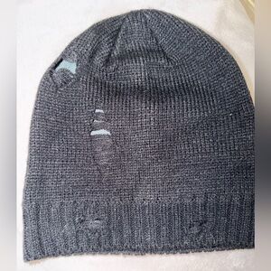 Stylish black and grey Knit distressed Beanie